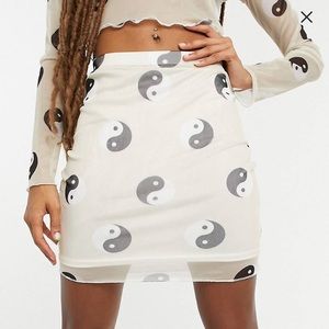 ASOS mini skirt yin yang